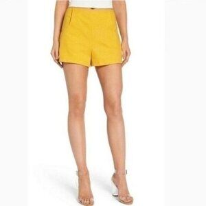 LEITH | Nordstrom Linen Blend High Waisted Yellow Shorts Sz S